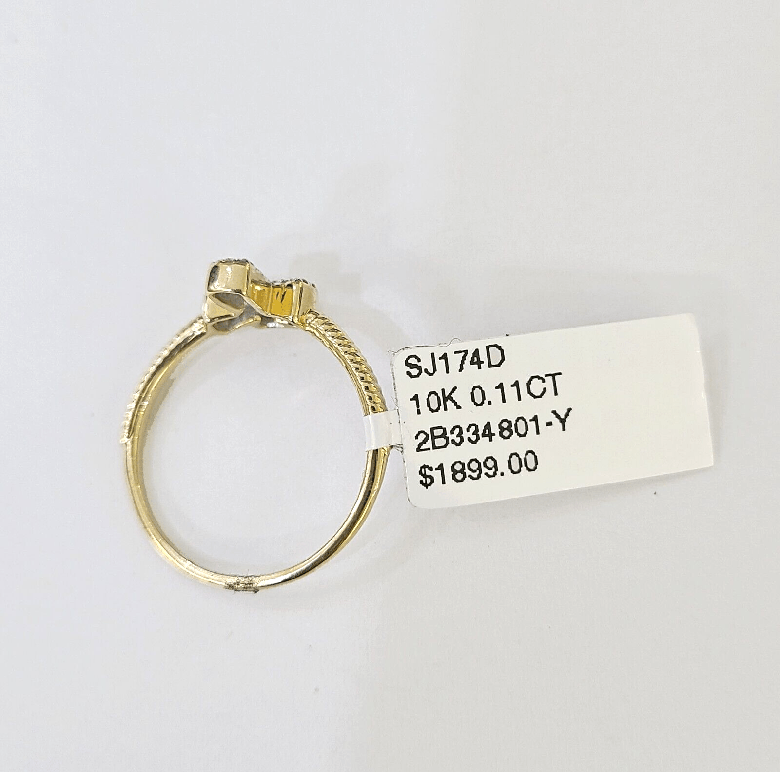 Real 10k Diamond Ladies Ring Jesus Cross Yellow Gold Women Casual - GoldenlinQ